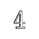 Номер на дверь Аллюр, "4", хром