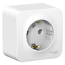 Розетка одинарная накладная Blanca (Systeme Electric/Schneider Electric) с заземлением, белая (BLNRA010101)